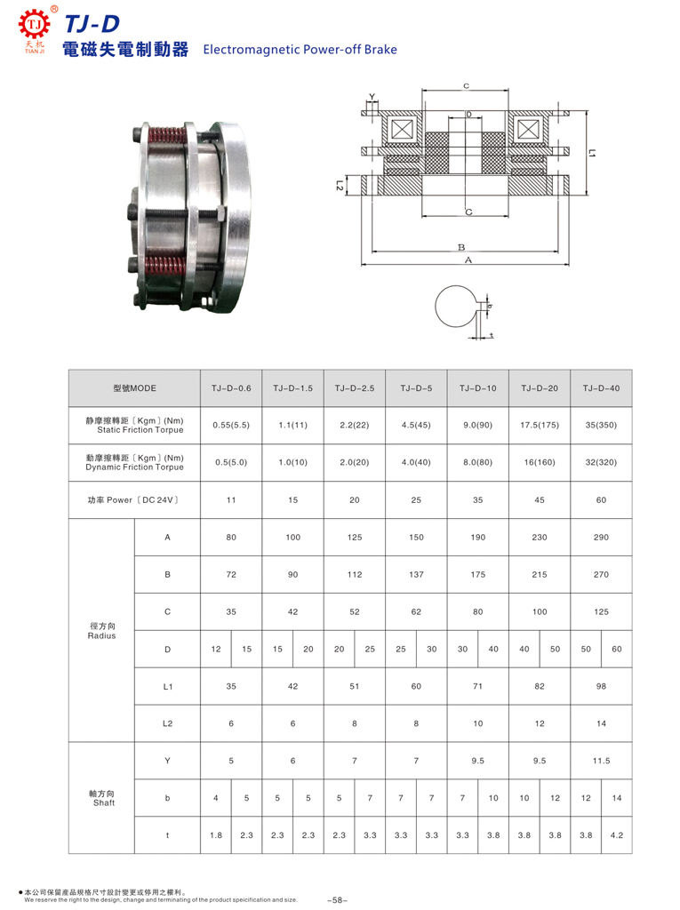 斷電剎車器型號選型參數(shù)